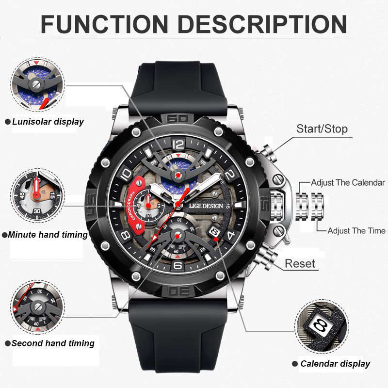 LIGE Top Brand Luxury Men Watc - Smartwatch Nexus recensione e prezzo