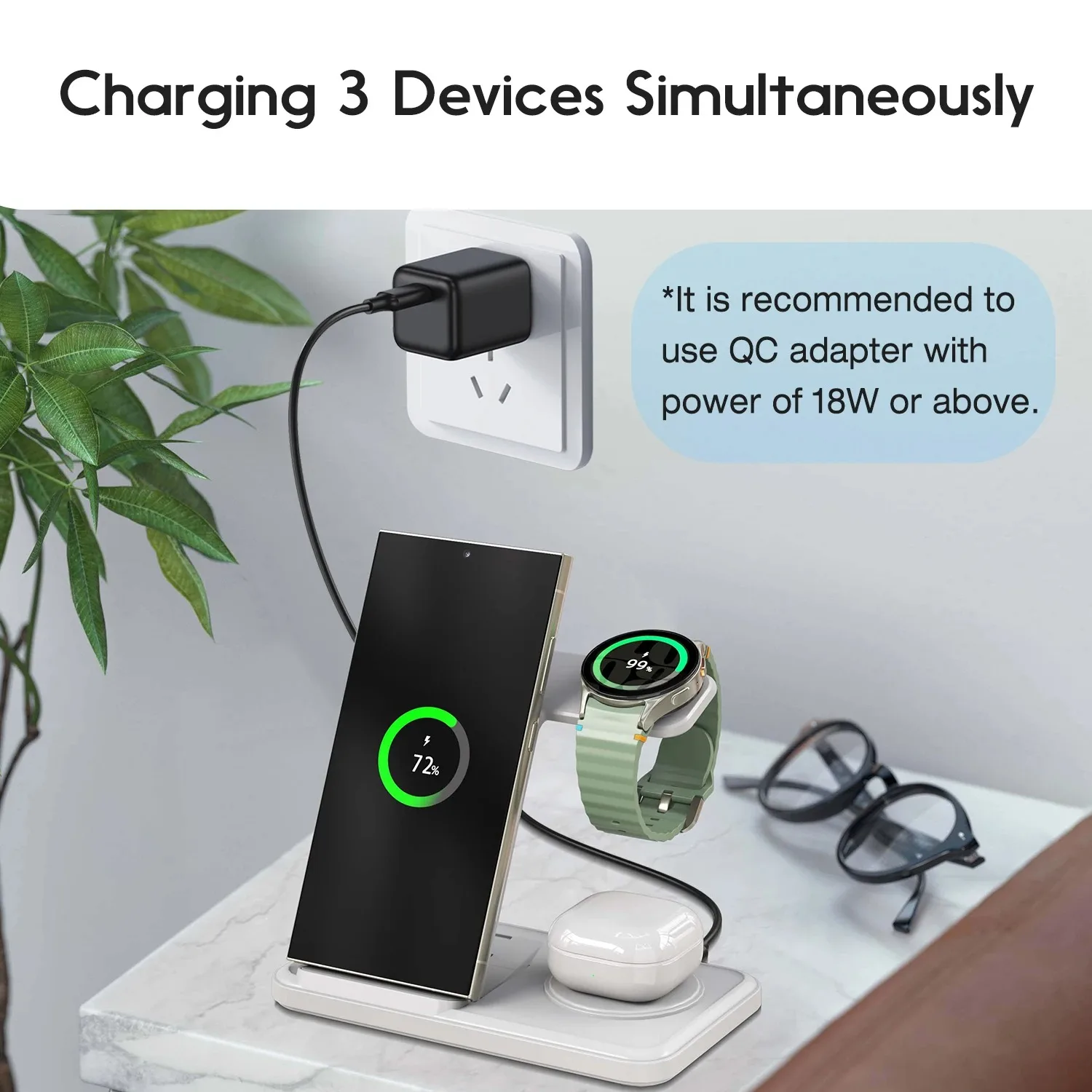 Desktop 3-in-1 Wireless Charge - Wireless Charger Watch recensione e prezzo