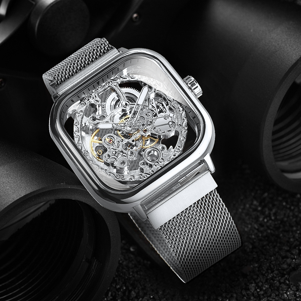 Forsining Luxury Square Skelet - Stainless Mesh Band recensione e prezzo