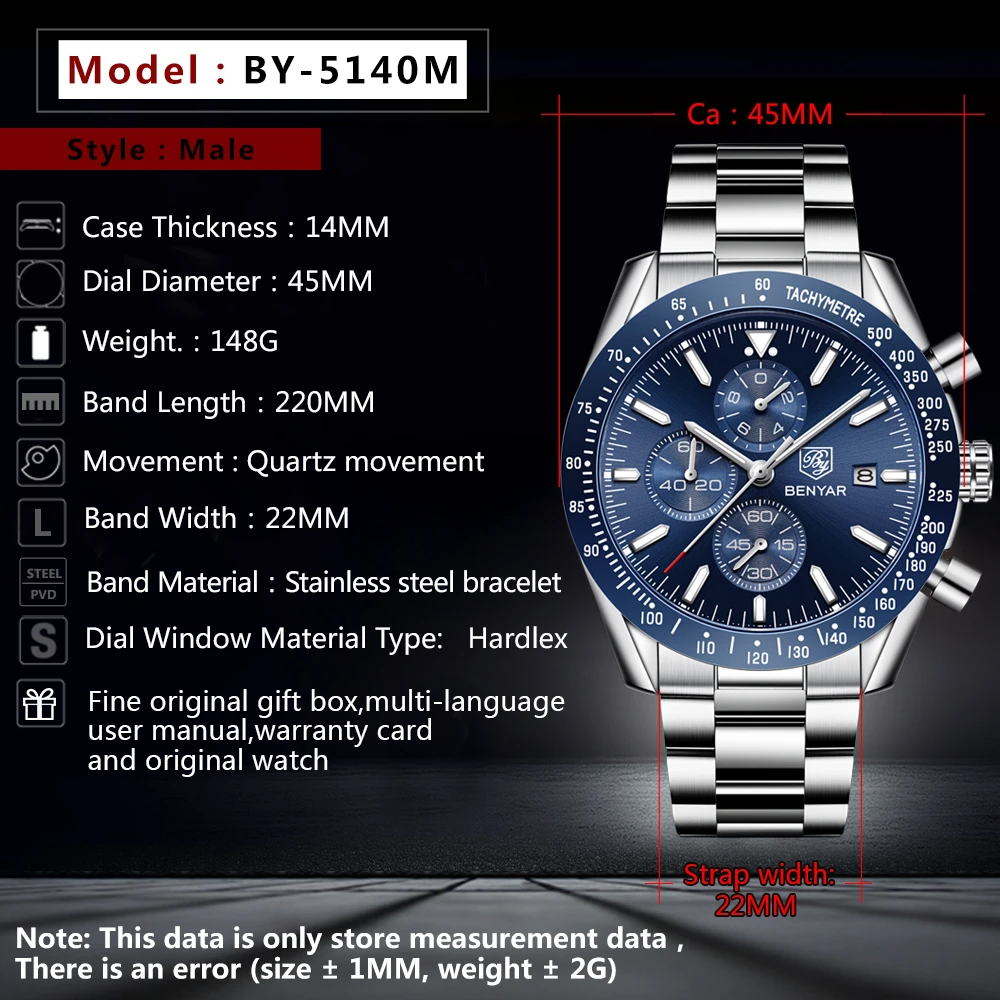 Men Watch BENYAR Top Brand Lux - Smartwatch Nexus recensione e prezzo