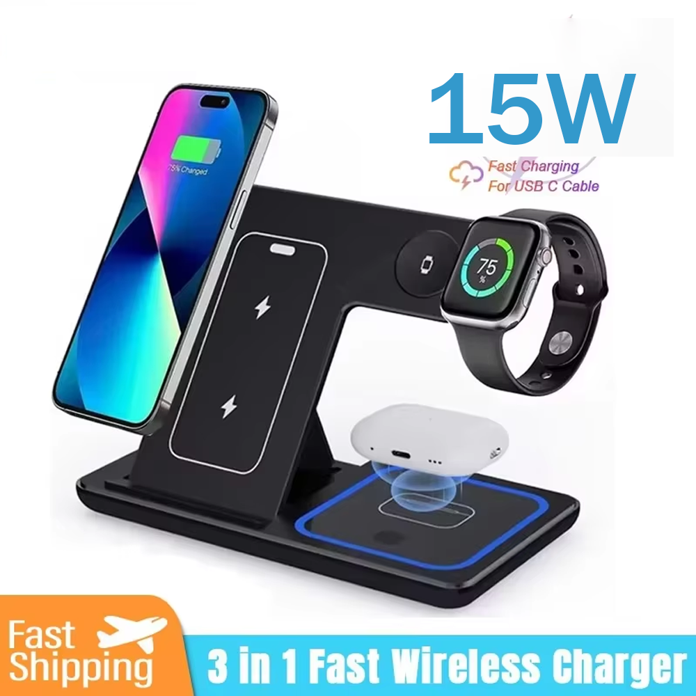 15W 3 in 1 Wireless Charger St - Watch Charger Cable recensione e prezzo