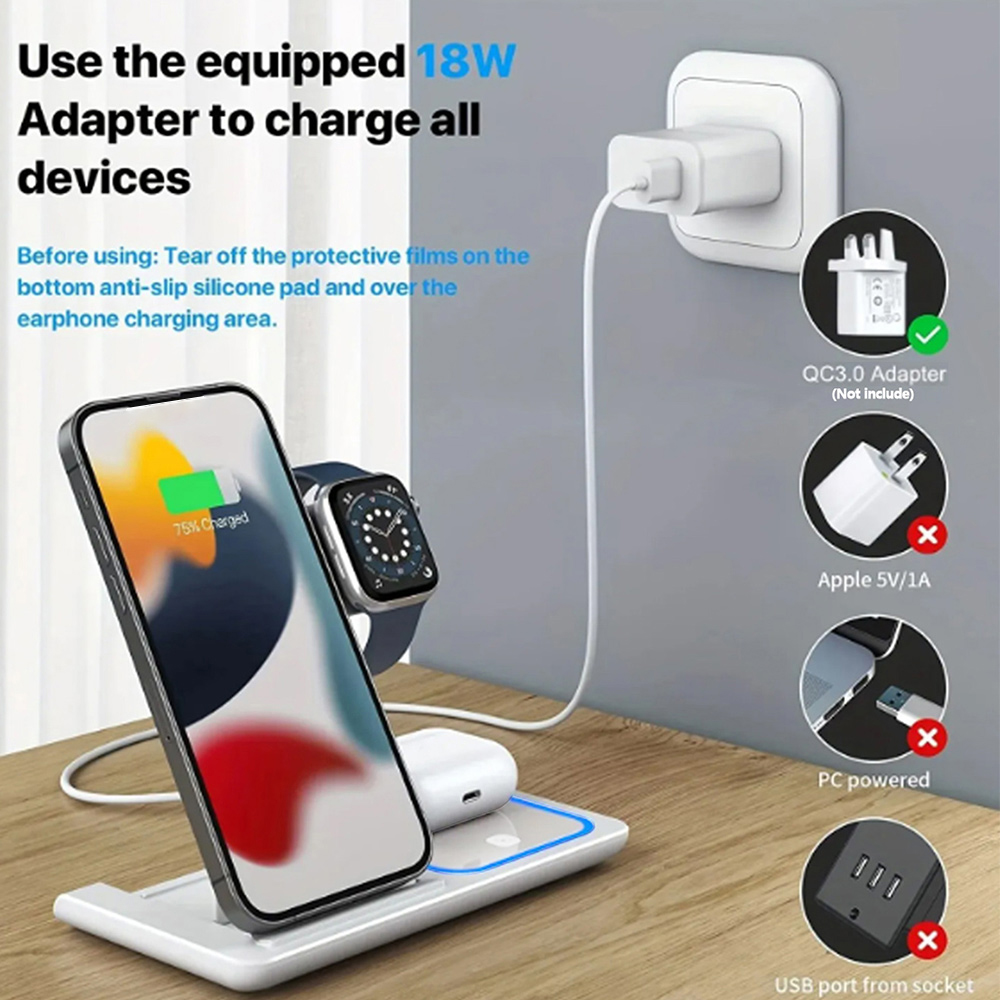 15W 3 in 1 Wireless Charger St - Watch Charger Cable recensione e prezzo