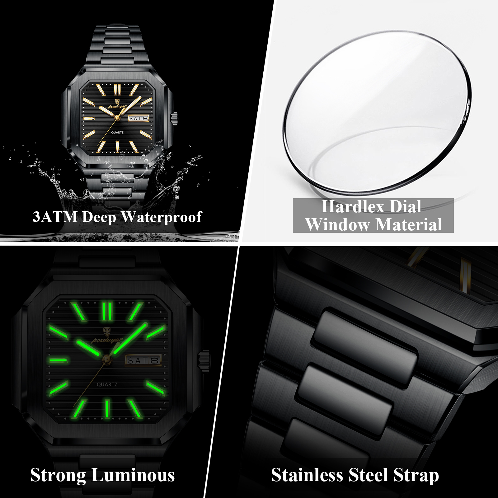 POEDAGAR Casual Square Man Wri - Smartwatch Nexus recensione e prezzo