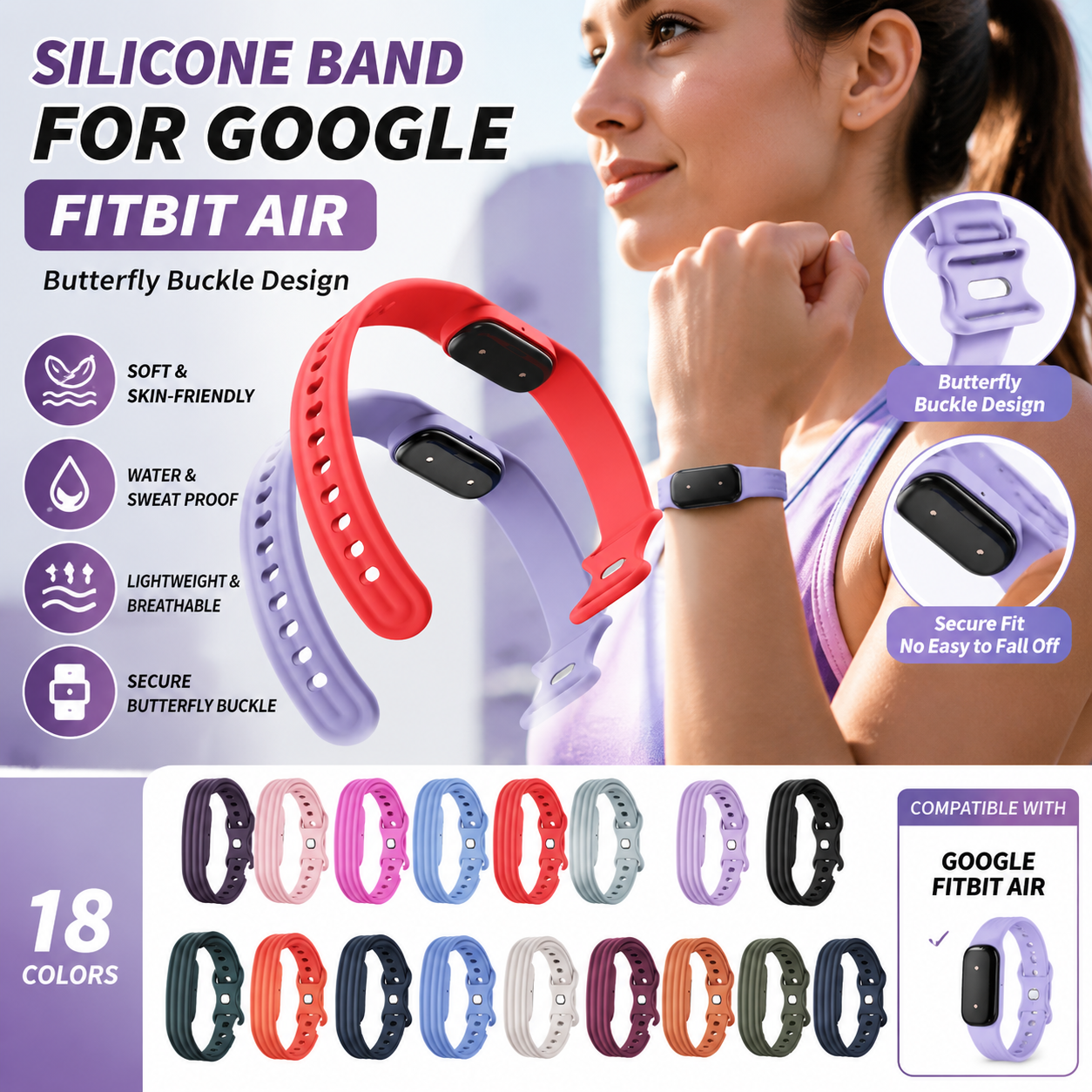Silicone Band for Google Fitbi - Silicone Band Replacement recensione e prezzo