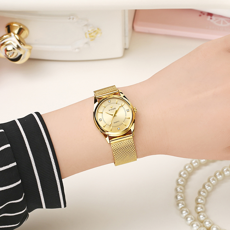 WWOOR Luxury Brand Dress Gold  - Stainless Mesh Band recensione e prezzo