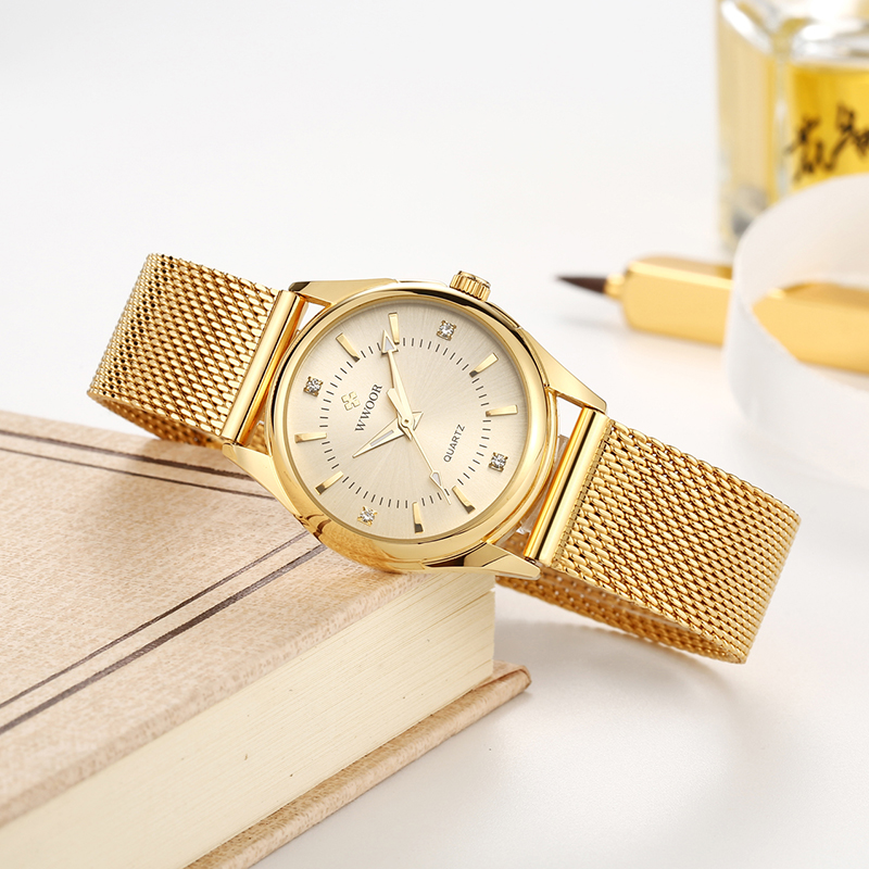 WWOOR Luxury Brand Dress Gold  - Stainless Mesh Band recensione e prezzo