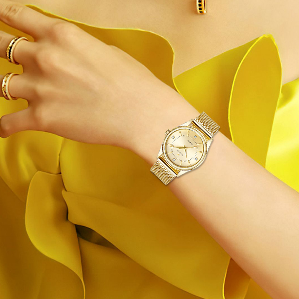 WWOOR Luxury Brand Dress Gold  - Stainless Mesh Band recensione e prezzo